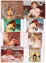 Alle oben abgebildeten 8 verschiedenen Ansichtskarten von Alfons Mucha zusammen je 1 mal
