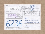 Bund 1614 als portoger. EF mit 450 Pf Frauen auf Inlands-Pckchen-Adresse von 1992-1993