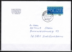 Bund 3480 als portoger. EF mit 155 Cent Polizei auf "kleinformatigem" Inlands-Brief ber 50g von 2019-2021, codiert. B6-Format