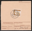 Paketkarte rckseitig mit Stahlstempel von 6121 Unter-Ostern von 1973