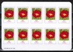 Plastik-Attrappe fr Werbezwecke des Folienblattes 62 Ct Blumen Selbstklebe-Marken - keine Briefmarken !!!
