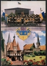 AK Michelstadt, Fanfarenzug der Stadt Michelstadt vor der Odenwaldhalle, um 1970
