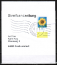 Bund 2434 als portoger. EF mit 95 Ct. Sonnenblume aus Bogen mit Rand auf Inlands-Streifbandzeitung 100-250g von 2005-2011
