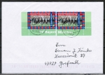 Bund 1958 als portoger. MeF mit 2x 110 Pf Fuballmeister 1997 auf Inlands-Kompakt-Brief 20-50g vom April 2002, codiert