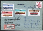 Bund 836-839 als portoger. MiF mit Jugend-Satz 1975 + 30 Pf UV auf Inlands-Einschreibe-Brief 20-50g von 1975-1978