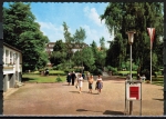 AK Bad Knig, im Kurgarten mit Blick auf Sanatorium Mller, gelaufen 1971