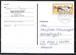 Bund ATM 5.1 - Marke zu 0,50 Euro als portoger. EF auf B-Postkarte vom ZAG Bsingen in die Schweiz von 2008, codiert