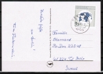 Berlin 817 als portoger. EF mit 70 Pf Whrungsfond auf Auslands-Postkarte von 1988-1989 von Berlin nach Israel