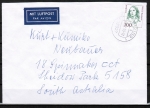 Bund 1433 als portoger. EF mit 300 Pf F. Hensel auf bersee-Luftpost-Brief bis 20g von 1993-2002 nach Australien
